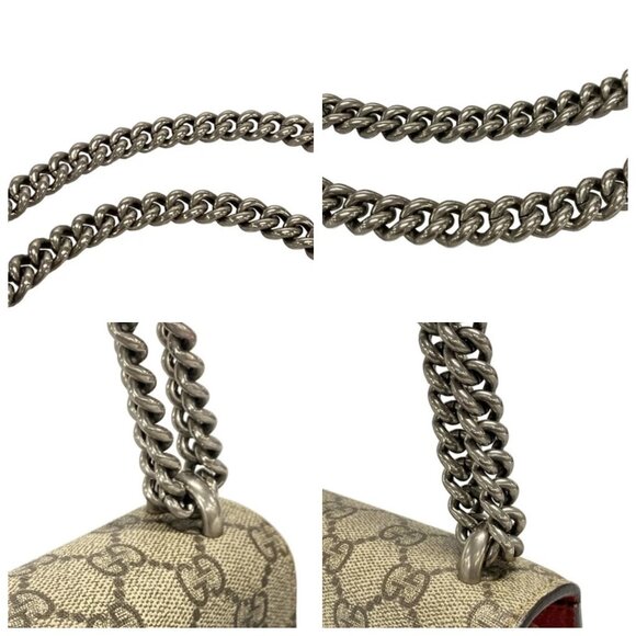 GUCCI Dionysus/GG Blooms Beige Ebony Red PVC Suede Shoulder Bag 632-080925 - Picture 7 of 14